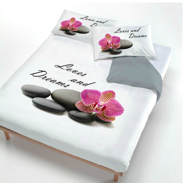 sconto Bettbezug mit Aufdruck auf der Tasche und Love And Dreams-Kissenbezügen