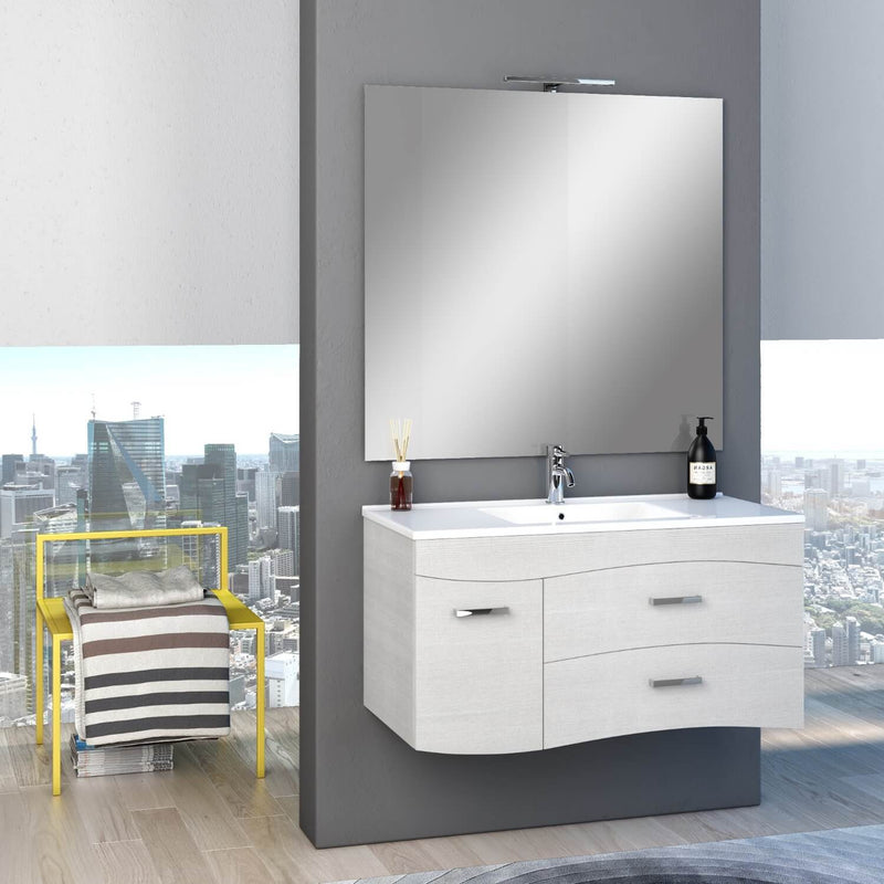 Mobile Bagno Sospeso 101cm TFT Venus Bianco Specchio 2