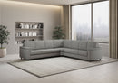 Divano Angolare 7 Posti 286x286x85 cm Marrak in Tessuto Grigio