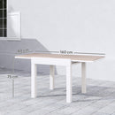 Tavolo da Pranzo da Giardino Allungabile 80-160 cm in Alluminio e in PSPC Bianco    