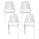 Set 4 Sedie Impilabili 85x50x51 cm in Polipropilene e Fibra di Vetro Lisbona Bianco