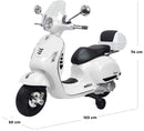 Piaggio Vespa GTS Elettrica 12V con Bauletto per Bambini Bianca