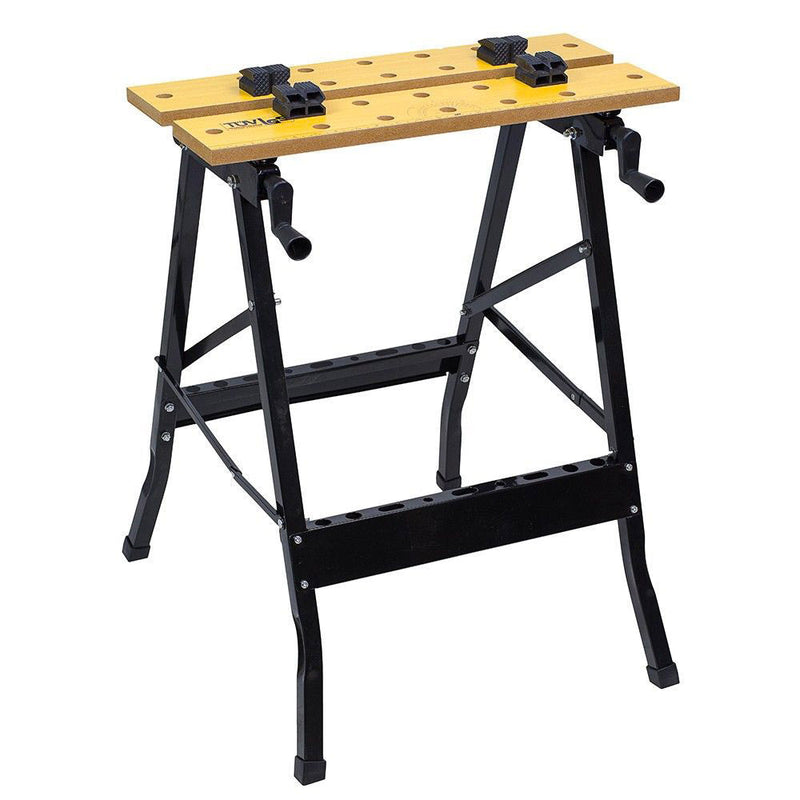 Banco da Lavoro Richiudibile 64x52x79 cm in Acciaio Nero