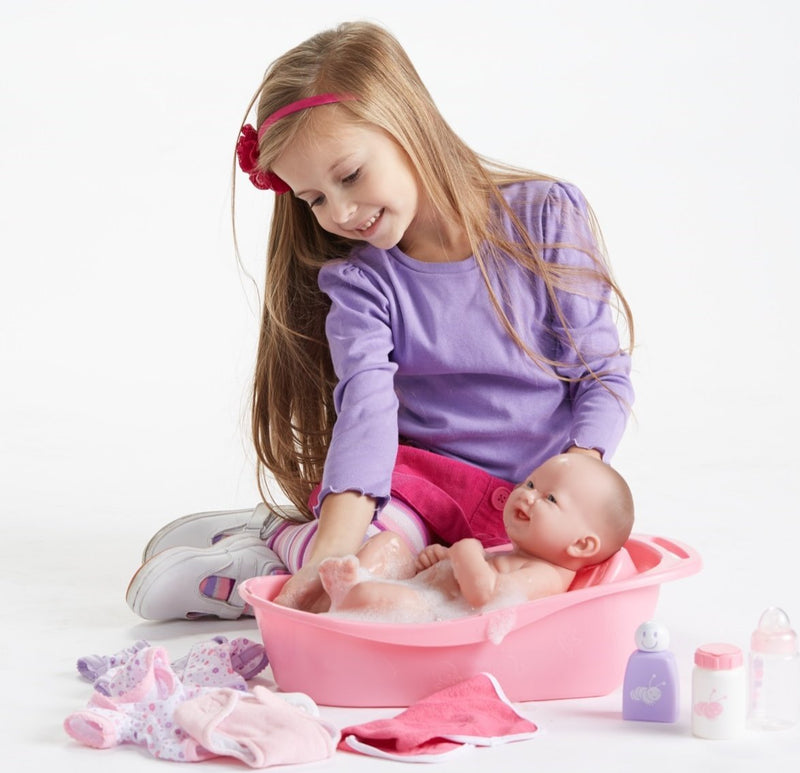 Bambola Bebè Neonato con Bagnetto e Accessori 36cm JC Toys