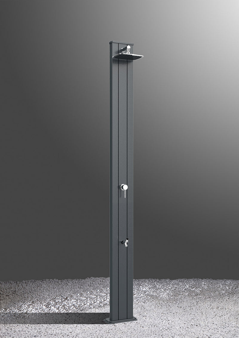 Doccia Solare da Esterno Giardino 30L Miscelatore e Lavapiedi Arkema Spring S Bianco Crema