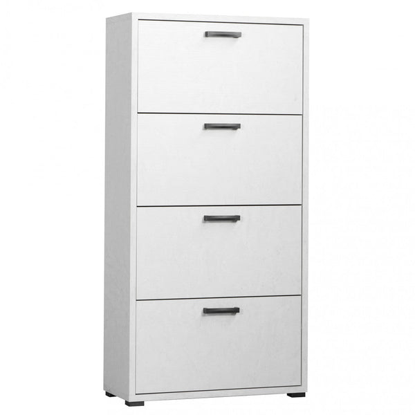 Schuhschrank mit 4 Klapptüren 75,3 x 33 x 151,8 h cm aus Bilaminat-Spanplatte Cement White acquista