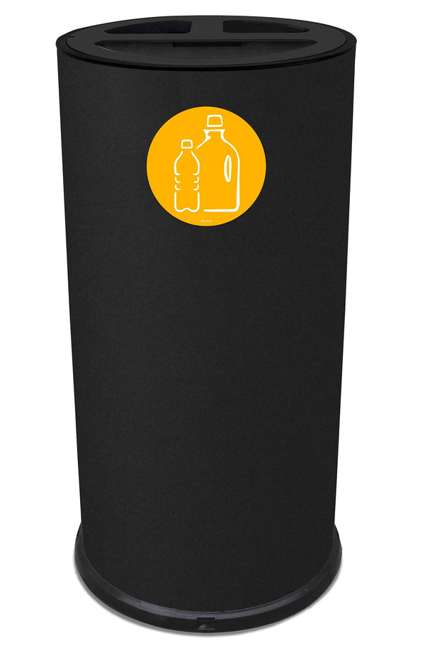 prezzo Pattumiera Per Raccolta Differenziata Ø35xh72 cm In Acciaio Verniciato 3 Scomparti Nero