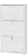 Schuhschrank 3 Türen 63x117x18 cm Oxidweiß