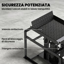 2 Rampe Idrauliche Auto 114x34,5x23-32,5A cm Portata 3T in Metallo Nero      