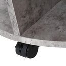Tavolino da Caffè Rotondo con Ripiani in Legno Grigio Ø60x39.5 cm 
