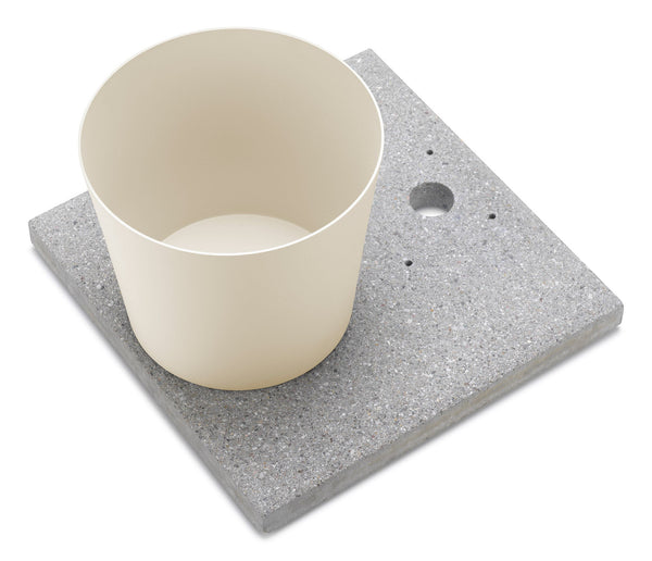 Base con Vaschetta per Fontane con Ghiera Grande 40x40x5 cm in Cemento Belfer 42/BSE/3 Avorio sconto