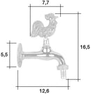 Rubinetto per Fontana da Giardino in Ottone Cromato con Attacco Rapido Morelli Gallo