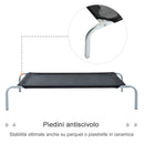 Brandina Portatile per Cani 110x80x20 cm Fino a 22Kg in Metallo e Tessuto a Rete Nero
