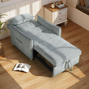 Poltrona Letto 3 in 1 con Schienale Reclinabile e Cuscino 88x84x87 cm Rivestimento in Ciniglia Grigio      