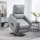 Poltrona Alzapersona Reclinabile 1 Motore con 8 Punti Massaggio 79x89x104 cm Riscaldamento e Telecomando Grigio Chiaro