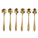 Set di Cucchiaini 6 Pezzi 12,5x2,5x0,5 cm in Acciaio Inox VdE Tivoli 1996 Luxury Foglie Oro