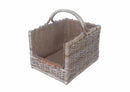 Cesto portalegna cloe dritto rettangolarecon fodera juta cm 50x38xh33/47