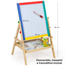 Lavagna per Bambini Magnetica e Tradizionale con Cavalletto in Legno H65 Kids Joy