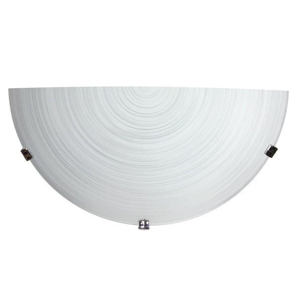 prezzo Wandleuchte 1xE27 Haken Chromplatte Glas weiß Dekorierte Spirale E-Energy Gisella