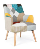Poltrona Imbottita 60x67x79 cm in Tessuto Patchwork
