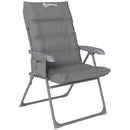 Sedia da Campeggio Pieghevole 66x58x105 cm Regolabile su 5 Livelli Grigio Chiaro   