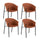 Set 4 Sedie 58x56xH79 cm in Tessuto Nari Ruggine