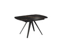 Tavolo Allungabile Kyoto 140 90x140/200x75 cm Top in Ceramica Gambe in Metallo Marmo Portoro Nero       