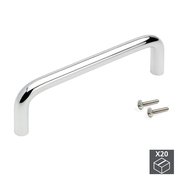 Emuca Möbelgriffe 8 mm Achsabstand 96 mm Chromstahl 20 Stück acquista