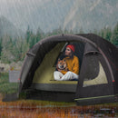 Tenda a Tunnel Impermeabile 330x190x120 cm per 2-4 Persone con Finestre Laterali e Gancio Nero  