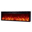 Camino Elettrico da Incasso 40x128x18 cm Effetto Fiamma 1500W Tanzania Nero