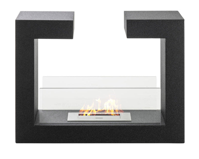 Camino a Bioetanolo da Pavimento 78x25x58 cm Nero