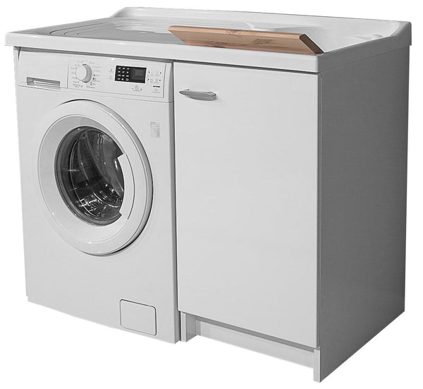 Abdeckung für Waschzuber und Waschmaschine 109x60x89cm Rechte Hand Montegrappa Marella Weißes Holzbrett mit Korb prezzo