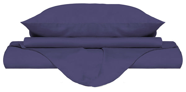 Bettbezug für Doppelbett mit Tasche und Kissenbezügen, einfarbig Violett prezzo