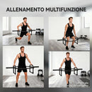 Barra Olimpica Esagonale 5 cm con Capacità 300kg per Sollevamento Pesi in Metallo Nero      