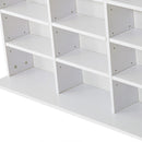 Libreria Porta CD 102x23,5x195 cm con 3 Colonne da 12 Ripiani in MDF Bianco  