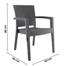 Set 2 Sedie da Giardino in Stile Rattan Marrone