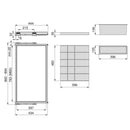 Kit Cassetto Organizzatore e Telaio per Armadio 900 mm in Alluminio e Plastica Emuca Nero