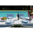 Tavolo da Giardino in Alluminio Rettangolare 80x160x76cm Las Vegas Bianco