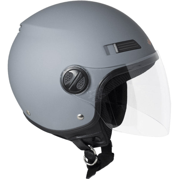 Demi-Jet Scooter Helm Langvisier Ska-P 1 LH Metropoli Grau gummiert sconto