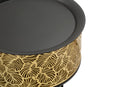 Set 2 Tavolini Ø40x66-35x56 cm in Metallo Nero e Oro