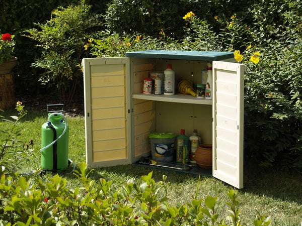 Outdoor-Schrank aus grünem/beigem Harz mit 1 Magnolia-Regal 75 x 50 x 91,6 cm sconto