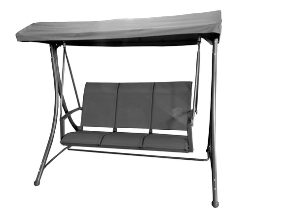 prezzo Dondolo 3 Posti da Giardino 195x130x178 cm in Acciaio e Poliestere Grigio Scuro