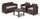 Garten-Lounge-Set aus Harz, Bauer Alabama Brown Sofa, 2 Sessel und Couchtisch