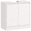 Mobile Sottolavabo per Bagno 60x30x59,8 cm con 2 Ante con Ripiano Regolabile per Lavabi senza o con Colonna in MDF Bianco      