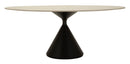 Tavolo da Pranzo Space 180x90x73 cm in MDF e Ferro Crema e Nero      