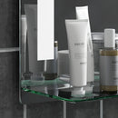 Specchio Bagno a Parete Luce LED a 3 Colori Mensola in Vetro 50x12x70 cm 