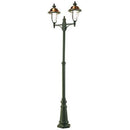Lampada Palo per Giardino Alto Due Luci Color Grigio e Rame da Esterno Linea Rustica  Sovil