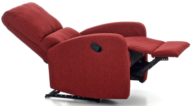 Poltrona Relax Reclinabile Manuale in Tessuto Fiorella Rossa