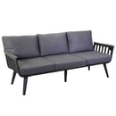 Set Salotto da Giardino Divano 2 Poltrone e Tavolino in Alluminio Medford Antracite