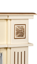 Camino Elettrico da Pavimento 92,9x120x28 cm Effetto Fiamma 1500W Miracle & Ararat Avorio